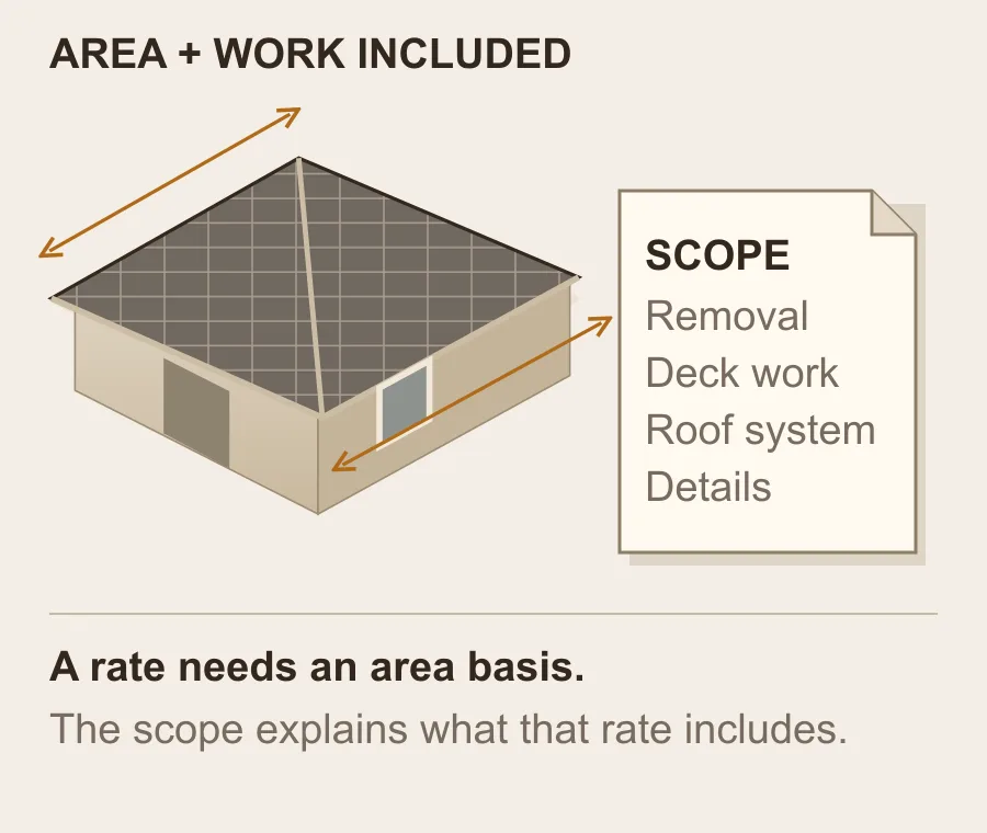 Roof surface and project scope