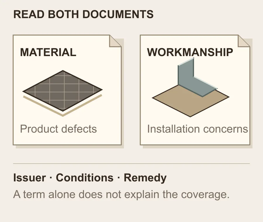 Material and workmanship coverage